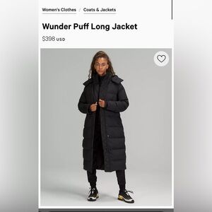 Lululemon wunder puff long